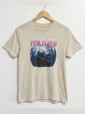 Pink Floyd Beige Graphic Band Tee Unisex Small Licensed Cotton 2022 Rock Shirt